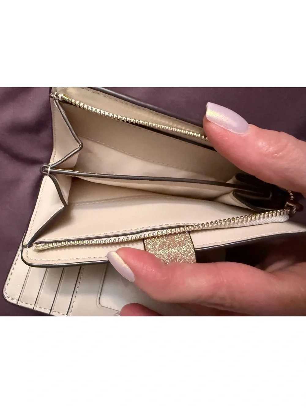 Kate Spade Medium Rose Gold Glitter Wallet - Picture 5 of 8
